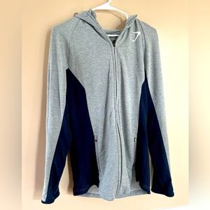 Gymshark size L zip up sweater drawstring hood